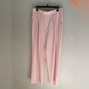 Mint Velvet wide‎ leg pink pinstripe trouser pants size large new with tags